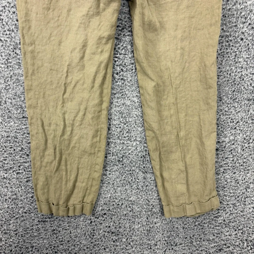 Brooks Brothers Pants Mens 38x30 Beige Irish Linen 1818 Madison Pleated Cuffed
